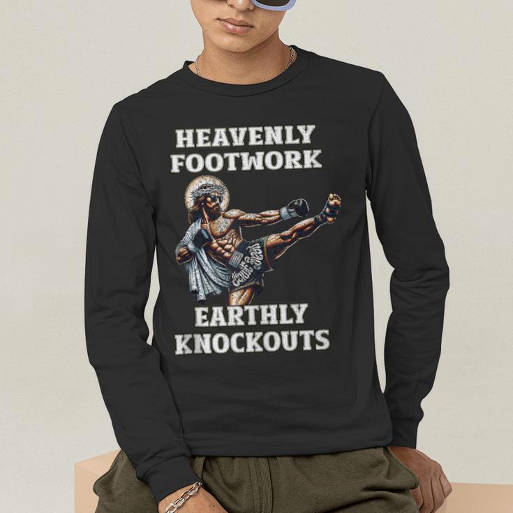 Muay Thai Lord Jesus Kickboxing Christian Men's Long Sleeve T-Shirt