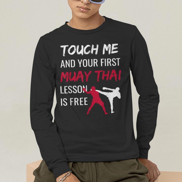 Muay Thai Martial Arts Combat Sports Self Defense Men's Long Sleeve T-Shirt