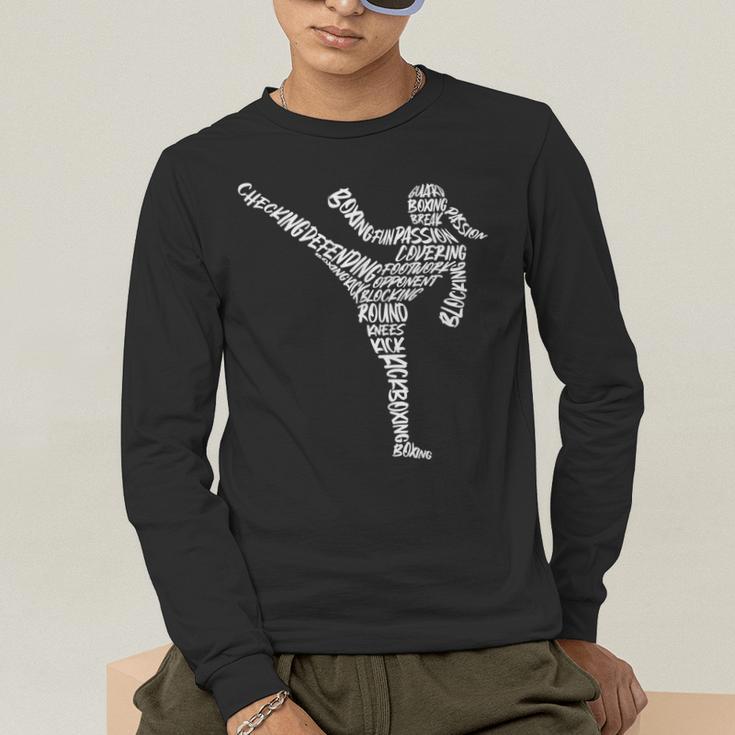 Muay Thai Martial Arts Typography Kickboxer Girls Kickboxing Men's Long Sleeve T-Shirt Muay Thai Martial Arts Typography Kickboxer Girls Kickboxing Men's Long Sleeve T-Shirt