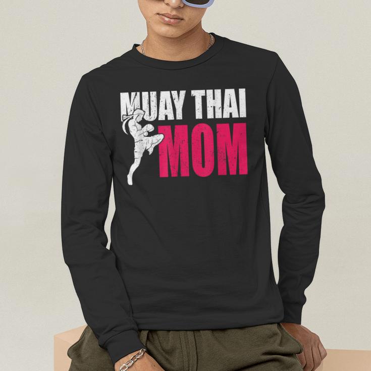 Muay Thai Mom Women Boxing Kickboxing MMA Muay Thai Men's Long Sleeve T-Shirt