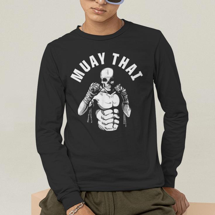 Muay Thai Skeleton Fighter MMA Club Coach Martial Arts Fight Men's Long Sleeve T-Shirt Muay Thai Skeleton Fighter MMA Club Coach Martial Arts Fight Men's Long Sleeve T-Shirt