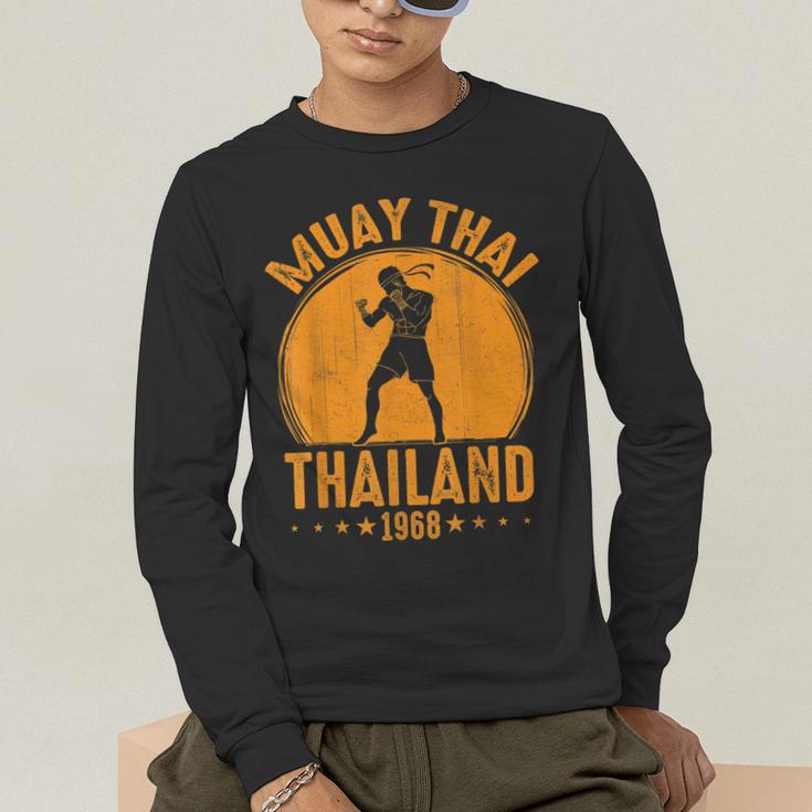 Muay Thai Thailand 1968 Slogan Sport Men's Long Sleeve T-Shirt Muay Thai Thailand 1968 Slogan Sport Men's Long Sleeve T-Shirt