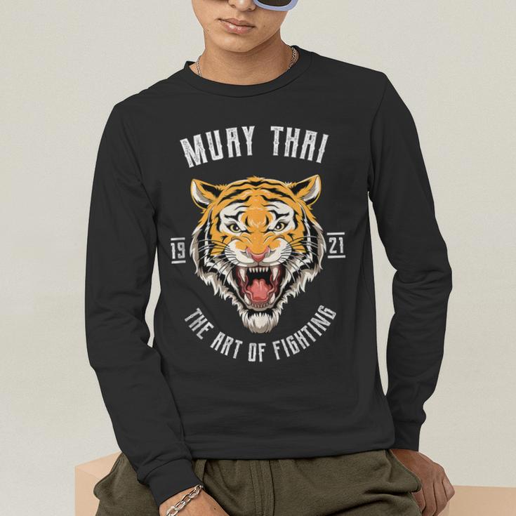 Muay Thai Tiger Thai Boxing Men's Long Sleeve T-Shirt Muay Thai Tiger Thai Boxing Men's Long Sleeve T-Shirt