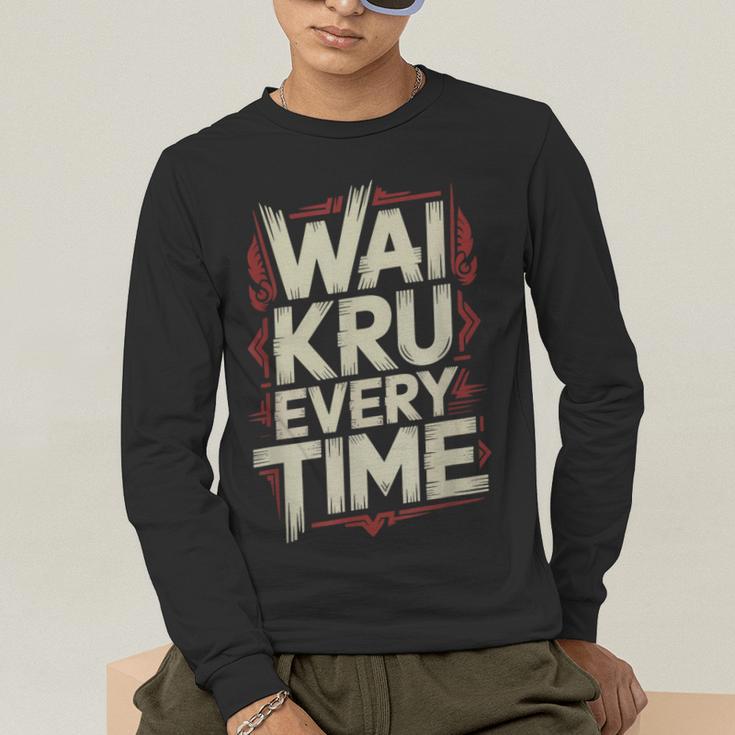 Muay Thai Wai Kru Respect Ritual Ceremony Fighter Identity Men's Long Sleeve T-Shirt