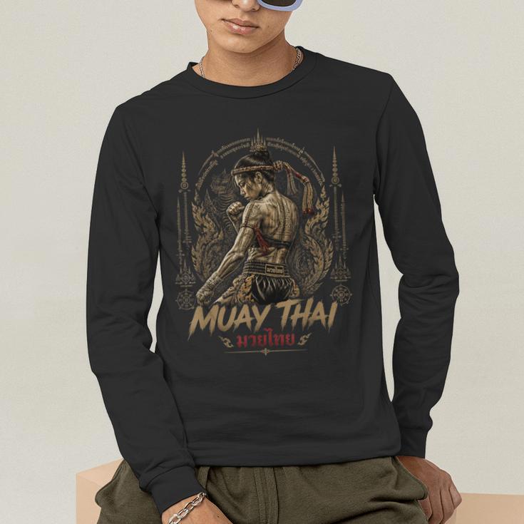 Old School Muay Thai Student Thai Boxing Fighter Men's Long Sleeve T-Shirt Old School Muay Thai Student Thai Boxing Fighter Men's Long Sleeve T-Shirt