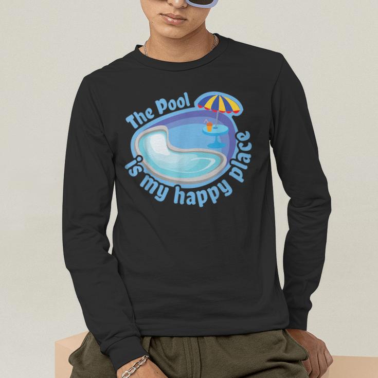 The Pool Is My Happy PlaceShirt Summer Swimming Tee Men's Long Sleeve T-Shirt The Pool Is My Happy PlaceShirt Summer Swimming Tee Men's Long Sleeve T-Shirt