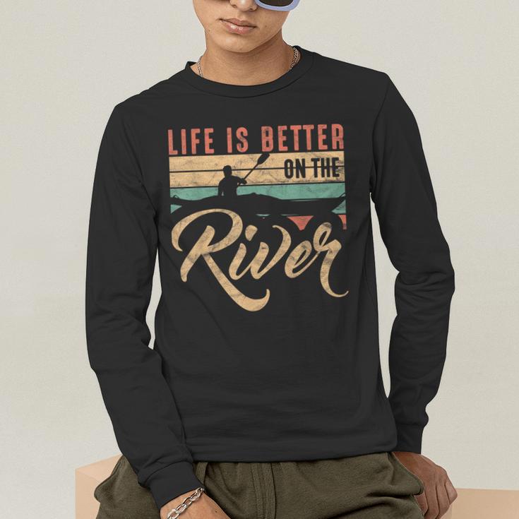 Rowing Canoe Kajak Life Is Better On The River Men's Long Sleeve T-Shirt