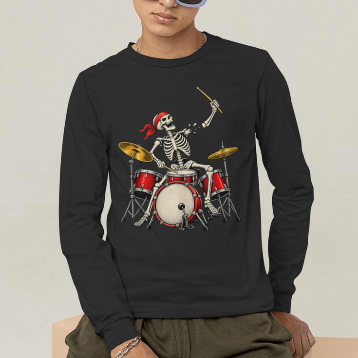 Skeleton Drummer Skull Drum Kit Halloween Sleeveless Men's Long Sleeve T-Shirt Skeleton Drummer Skull Drum Kit Halloween Sleeveless Men's Long Sleeve T-Shirt