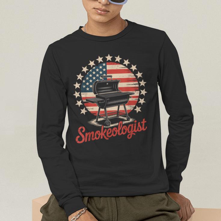 Smokeologist Grilling BBQ Dad Men's Long Sleeve T-Shirt Smokeologist Grilling BBQ Dad Men's Long Sleeve T-Shirt