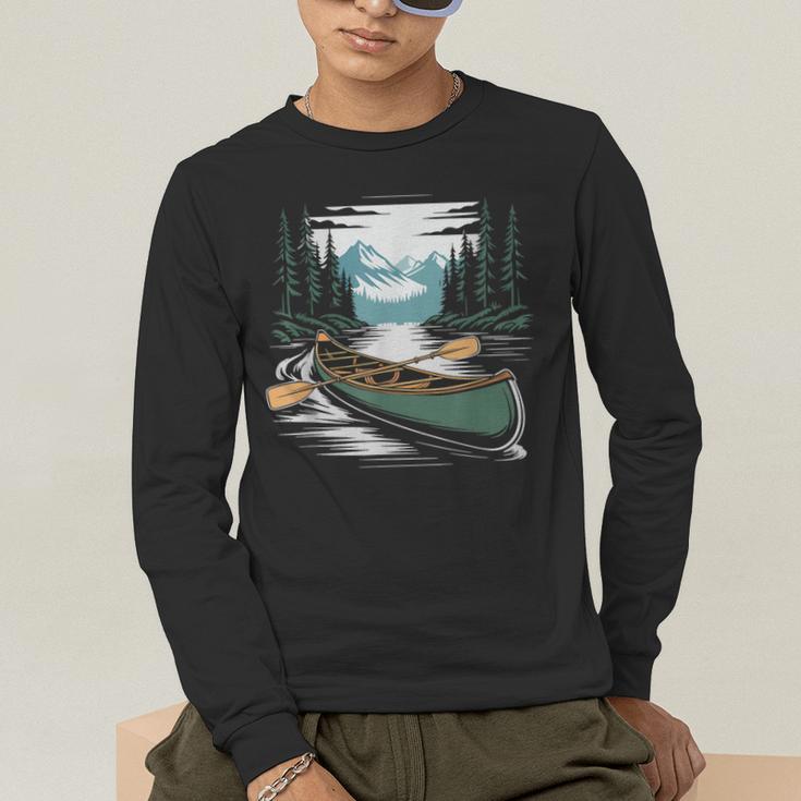 Solo Canoe Tourer Who Knows Every Rapid Campsite Portage Men's Long Sleeve T-Shirt