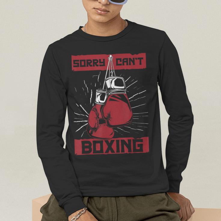 Sorry Can't Boxing Professional Boxer Muay Thai Boxing Men's Long Sleeve T-Shirt