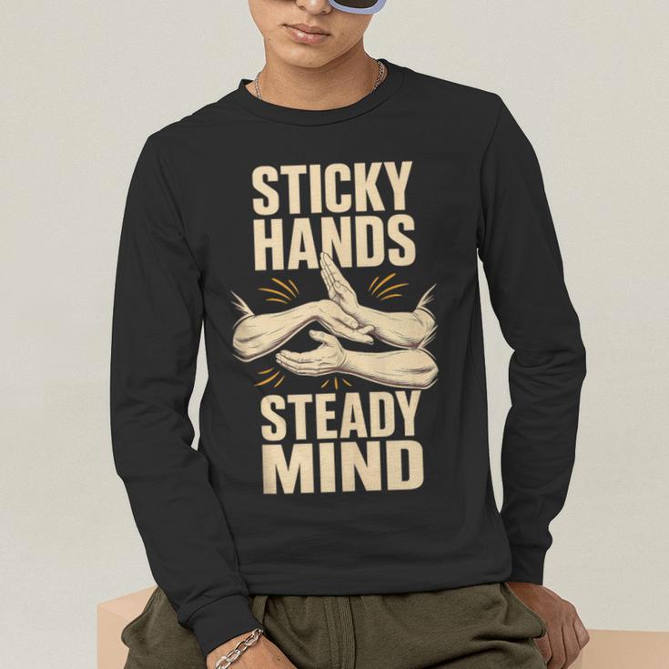 Sticky Hands Steady Mind Muay Thai Boxing Sleeveless Men's Long Sleeve T-Shirt