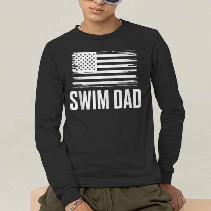 Swim Dad Art For Dad Father Men Swim Team Dad Swimming Coach Men's Long Sleeve T-Shirt Swim Dad Art For Dad Father Men Swim Team Dad Swimming Coach Men's Long Sleeve T-Shirt