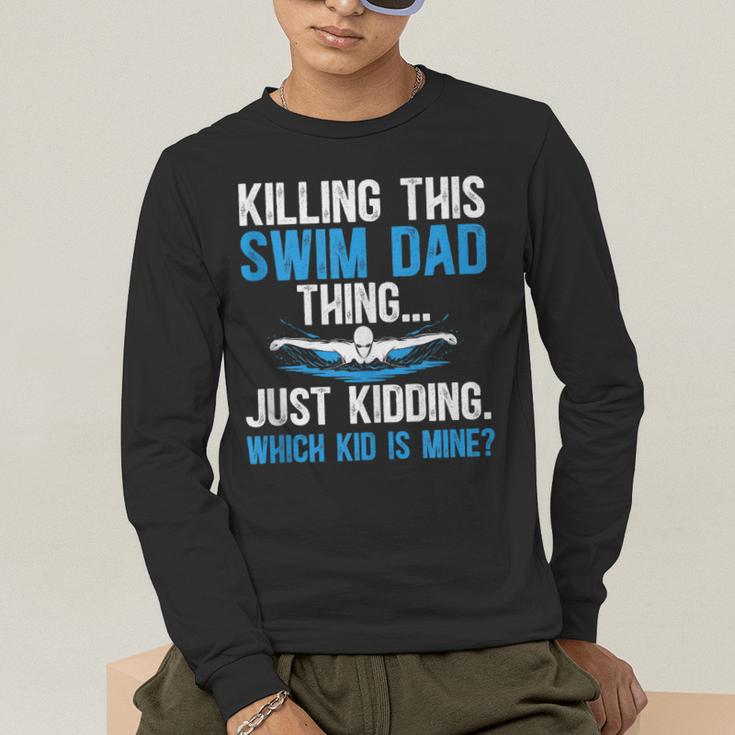 This Swim Dad Thing Swimming Dad Of A Swimmer Father Men's Long Sleeve T-Shirt This Swim Dad Thing Swimming Dad Of A Swimmer Father Men's Long Sleeve T-Shirt