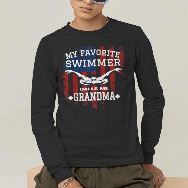 Swim Grandma Tshirt US American Flag Swimming Tee Men's Long Sleeve T-Shirt Swim Grandma Tshirt US American Flag Swimming Tee Men's Long Sleeve T-Shirt