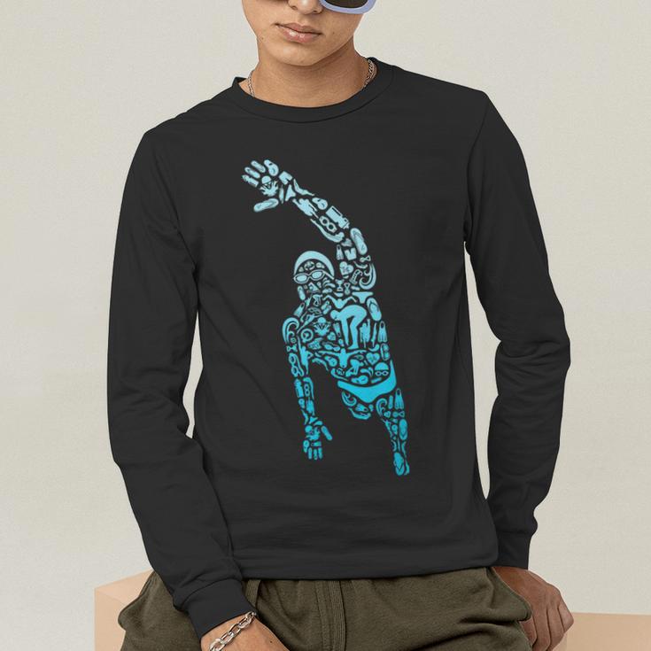 Swim Sport Athletes Swimmer Dad Boys Competitive Swimming Men's Long Sleeve T-Shirt Swim Sport Athletes Swimmer Dad Boys Competitive Swimming Men's Long Sleeve T-Shirt