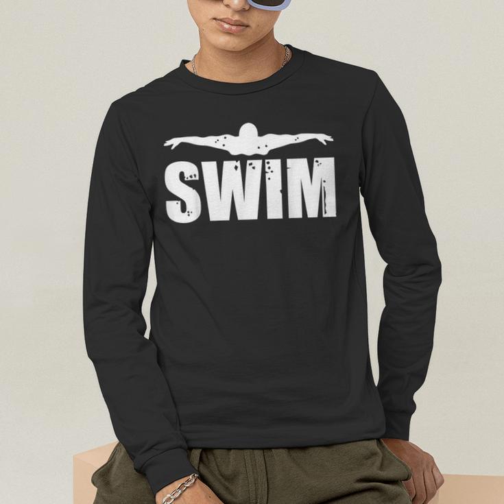 Swim Sports Swimming Water Athletic Swimmer Men's Long Sleeve T-Shirt