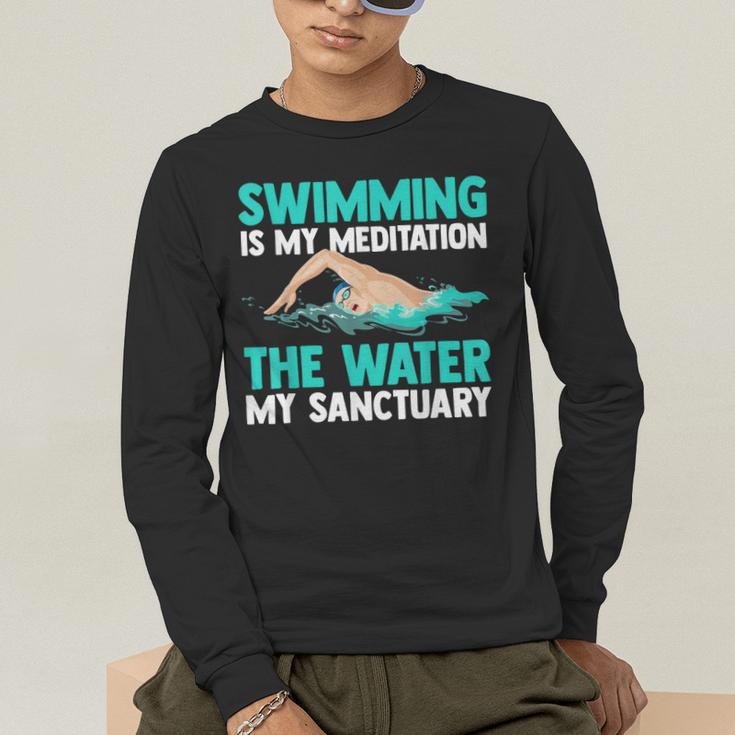 Swim Swimmers Swimming Men's Long Sleeve T-Shirt Swim Swimmers Swimming Men's Long Sleeve T-Shirt