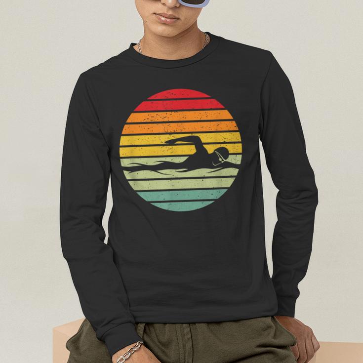 Swimming & Water Sport Vintage For Swimmers & Swim Coaches Men's Long Sleeve T-Shirt Swimming & Water Sport Vintage For Swimmers & Swim Coaches Men's Long Sleeve T-Shirt