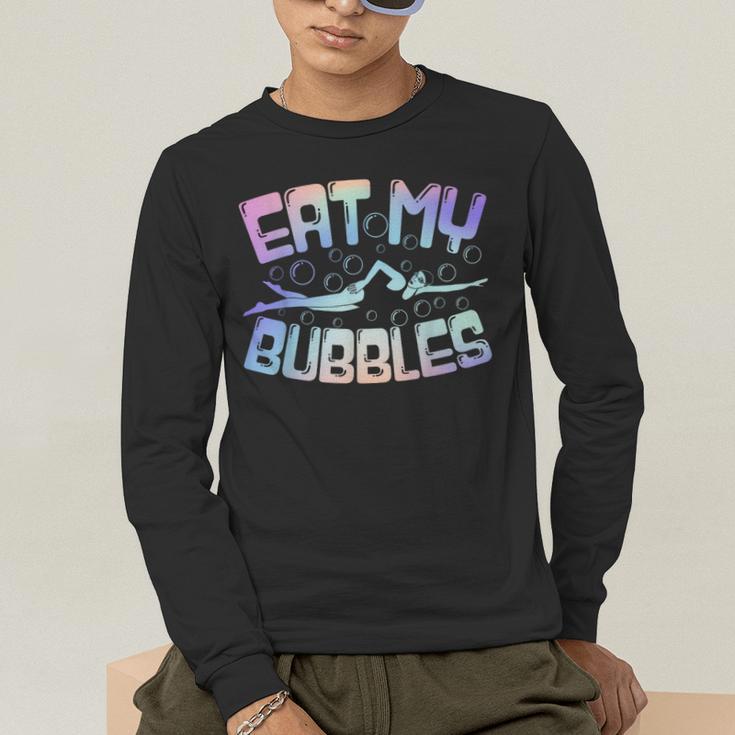 Swimming Eat My Bubbles Swim Watercolour Men's Long Sleeve T-Shirt Swimming Eat My Bubbles Swim Watercolour Men's Long Sleeve T-Shirt