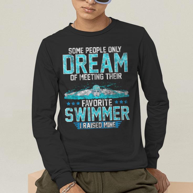 Swimming Parent Swimmer Mom Dad My Favorite Swim Meet Men's Long Sleeve T-Shirt
