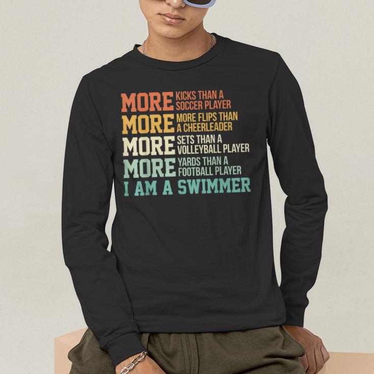 Swimming Saying Swim Swimmer Men's Long Sleeve T-Shirt