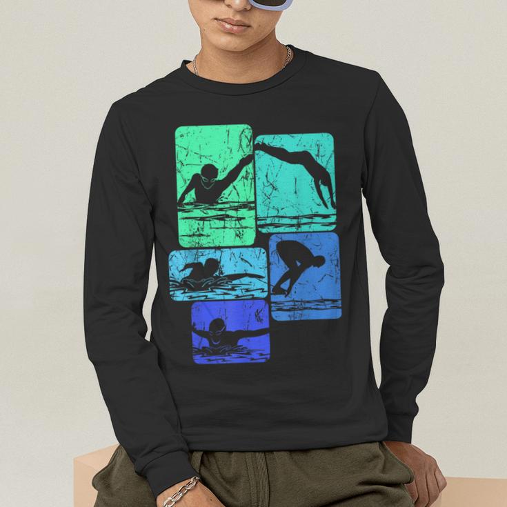 Swimming Swimmers Men's Long Sleeve T-Shirt Swimming Swimmers Men's Long Sleeve T-Shirt