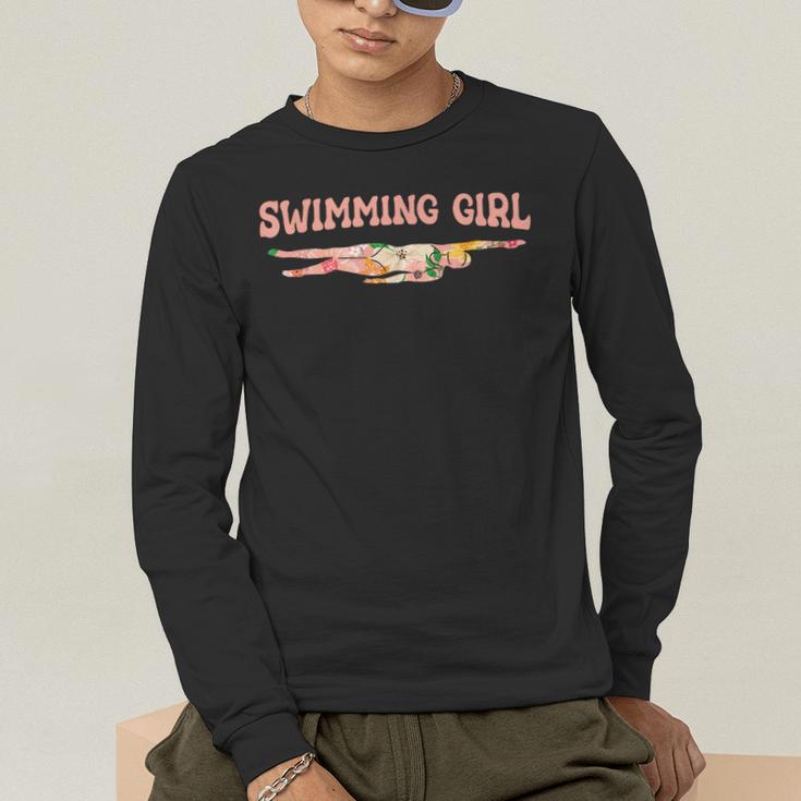 Swimming Swimming Water Sports Swimmer Men's Long Sleeve T-Shirt Swimming Swimming Water Sports Swimmer Men's Long Sleeve T-Shirt