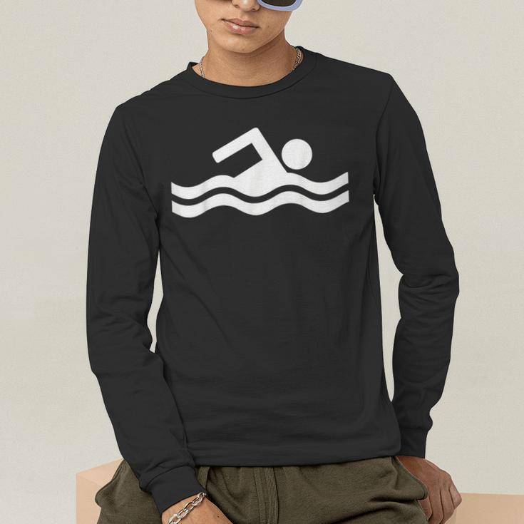 Swimming Symbol Men's Long Sleeve T-Shirt Swimming Symbol Men's Long Sleeve T-Shirt