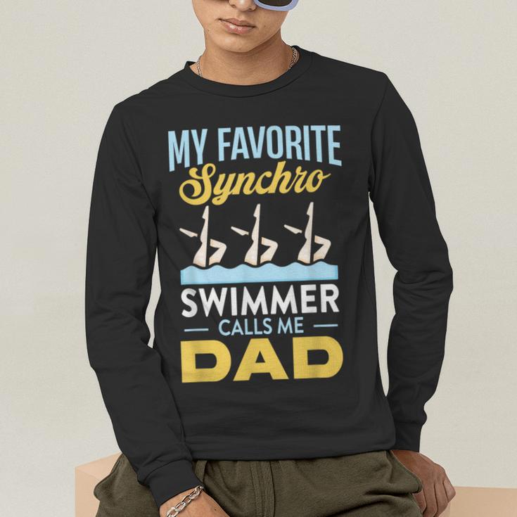 Synchronized Swimming Dad Favorite Synchro Swimmer Artistic Men's Long Sleeve T-Shirt Synchronized Swimming Dad Favorite Synchro Swimmer Artistic Men's Long Sleeve T-Shirt
