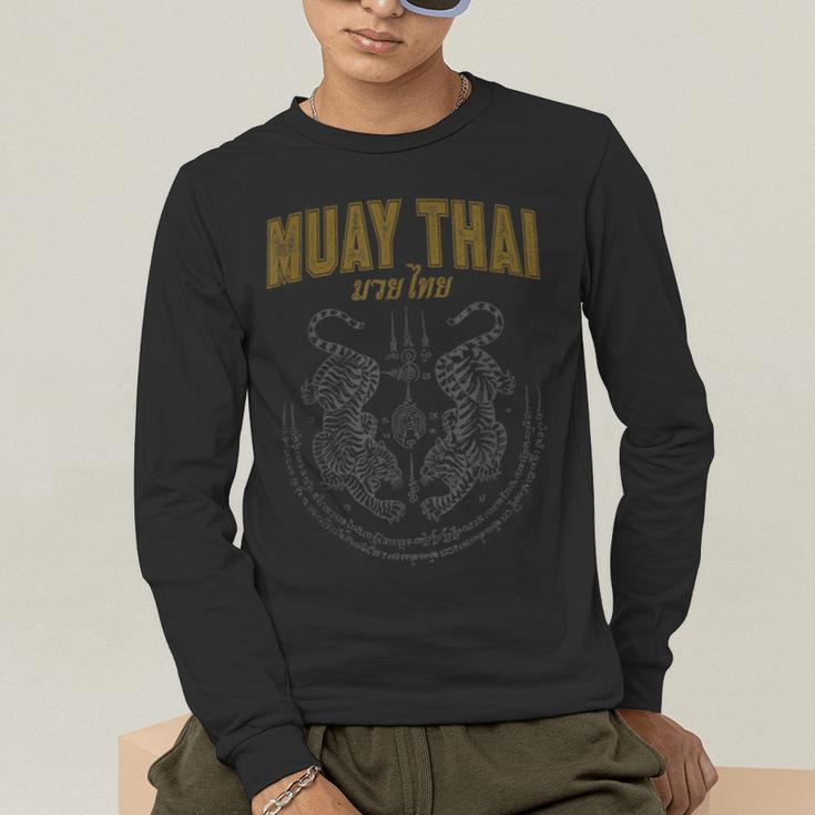 Twin Tiger Sak Yant Muay Thai Men's Long Sleeve T-Shirt