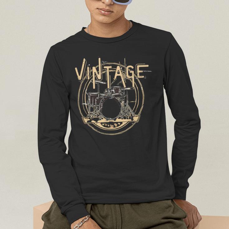 Vintage Drum Kit Men's Long Sleeve T-Shirt Vintage Drum Kit Men's Long Sleeve T-Shirt