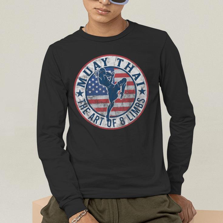Vintage Muay Thai Karate Boxing Mixed Martial Arts Men's Long Sleeve T-Shirt