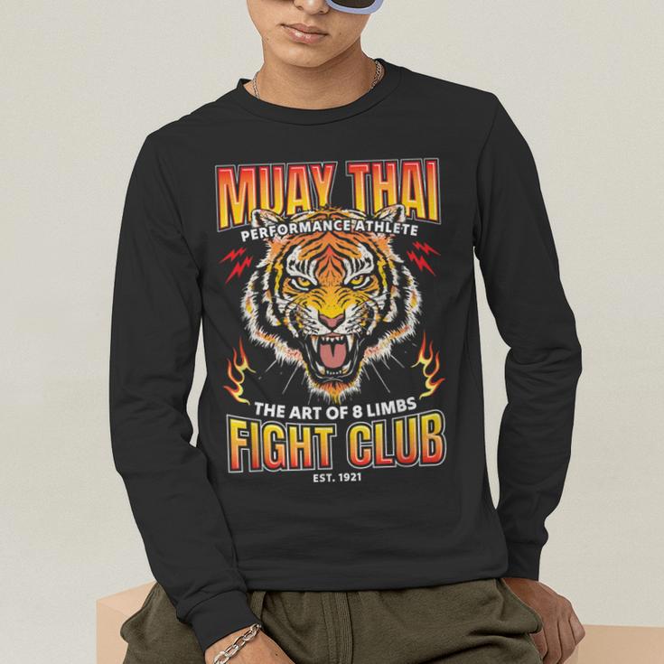 Vintage Muay Thai Twin Tiger Art Of 8 Limbs Men's Long Sleeve T-Shirt