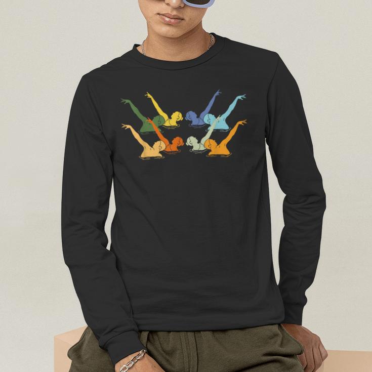 Vintage Synchronized Swimming Artistic Swimming Men's Long Sleeve T-Shirt
