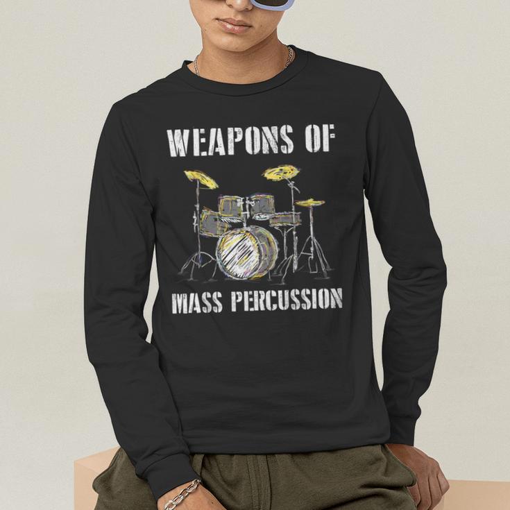 Weapons Of Mass Percussion Band Best Drummer Drum Kit Men's Long Sleeve T-Shirt Weapons Of Mass Percussion Band Best Drummer Drum Kit Men's Long Sleeve T-Shirt