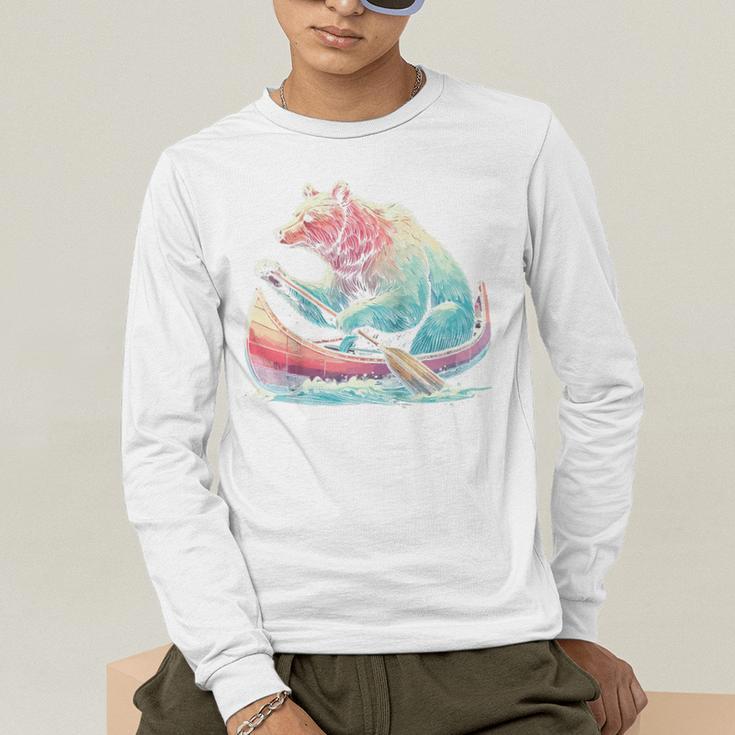 Canoe Bear Canoeing Raglan Baseball Tee Men's Long Sleeve T-Shirt Canoe Bear Canoeing Raglan Baseball Tee Men's Long Sleeve T-Shirt