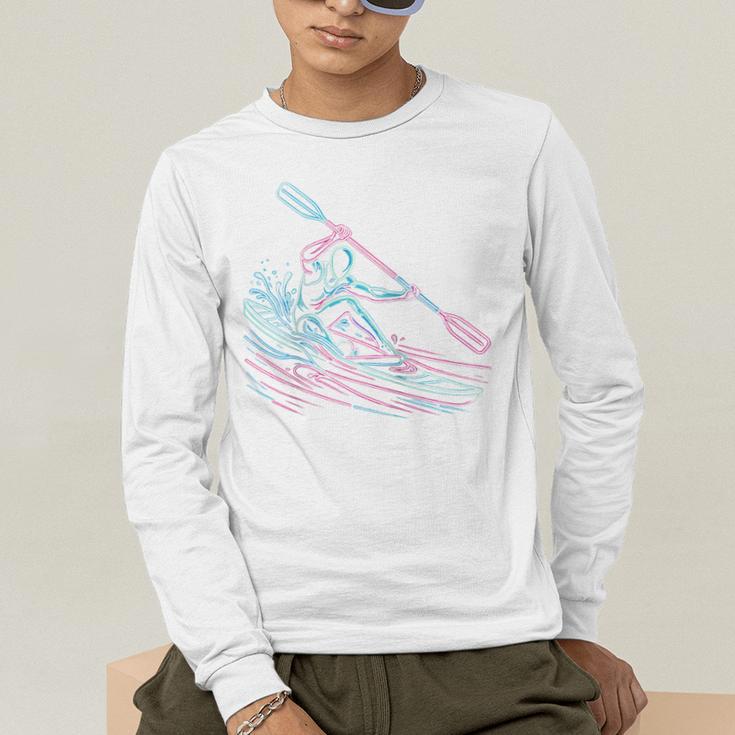 Canoe Canoeing Kayak Paddling Canoeist Raglan Baseball Tee Men's Long Sleeve T-Shirt