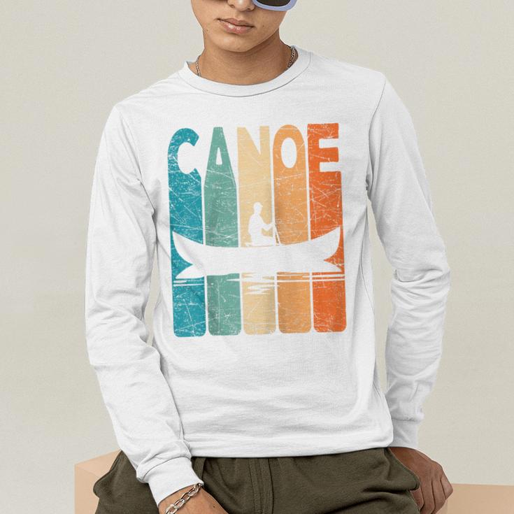 Canoe Vintage Canoeing Retro Canoe Paddling Raglan Baseball Tee Men's Long Sleeve T-Shirt