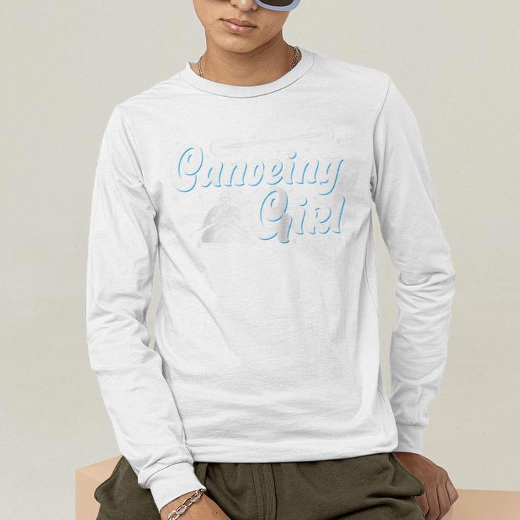 Canoeing Girl Raglan Baseball Tee Men's Long Sleeve T-Shirt