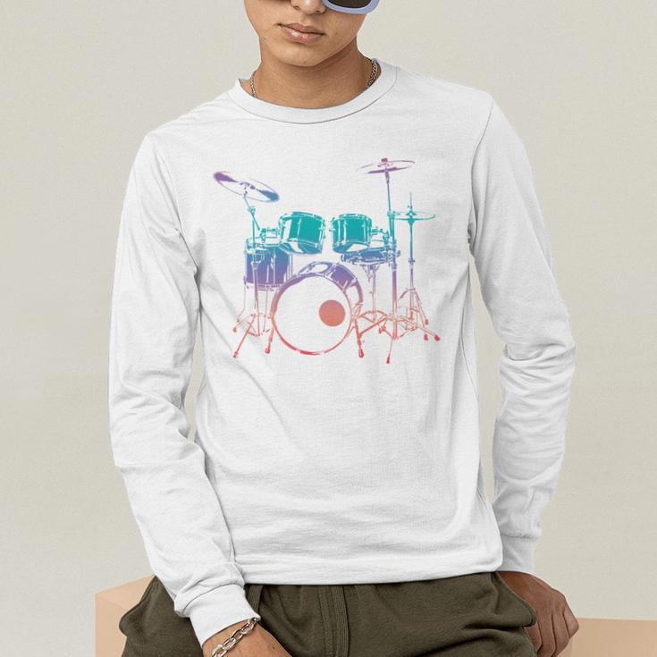 Drum Kit Drummer Graphic Men's Long Sleeve T-Shirt Drum Kit Drummer Graphic Men's Long Sleeve T-Shirt