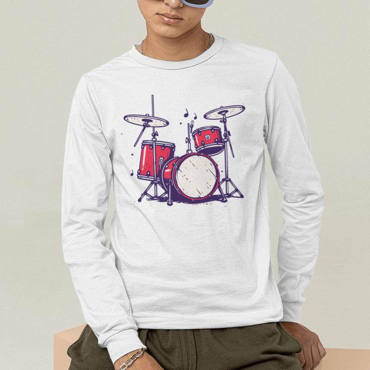 Drum Kit Electronic Drums Sweatshirt Men's Long Sleeve T-Shirt Drum Kit Electronic Drums Sweatshirt Men's Long Sleeve T-Shirt