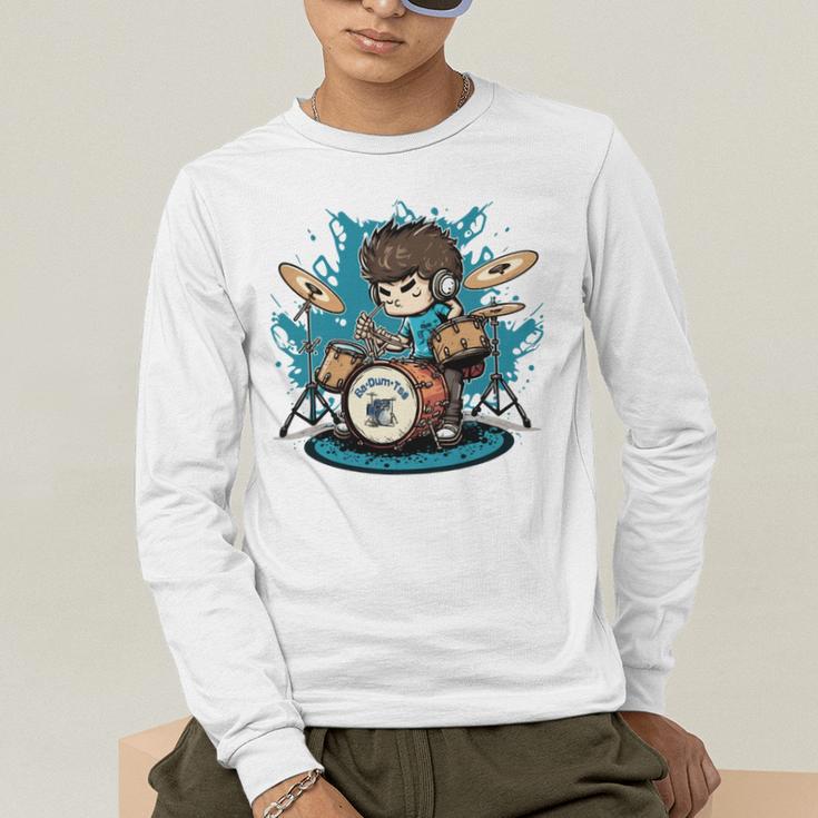 Drum Set Drumming Drummers Drum Kits Music Men's Long Sleeve T-Shirt Drum Set Drumming Drummers Drum Kits Music Men's Long Sleeve T-Shirt