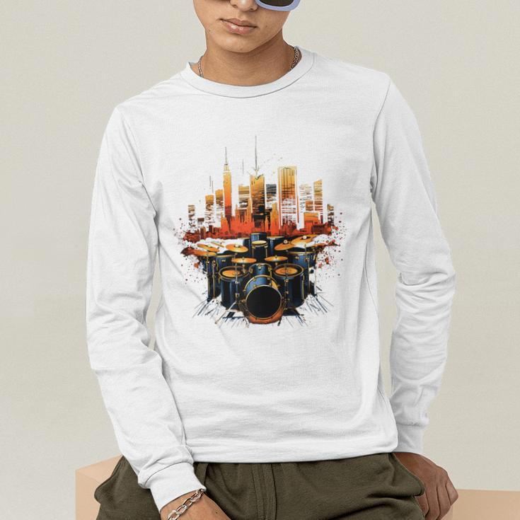Drumset Drum Kit Music Drummer Drumming Raglan Baseball Tee Men's Long Sleeve T-Shirt Drumset Drum Kit Music Drummer Drumming Raglan Baseball Tee Men's Long Sleeve T-Shirt