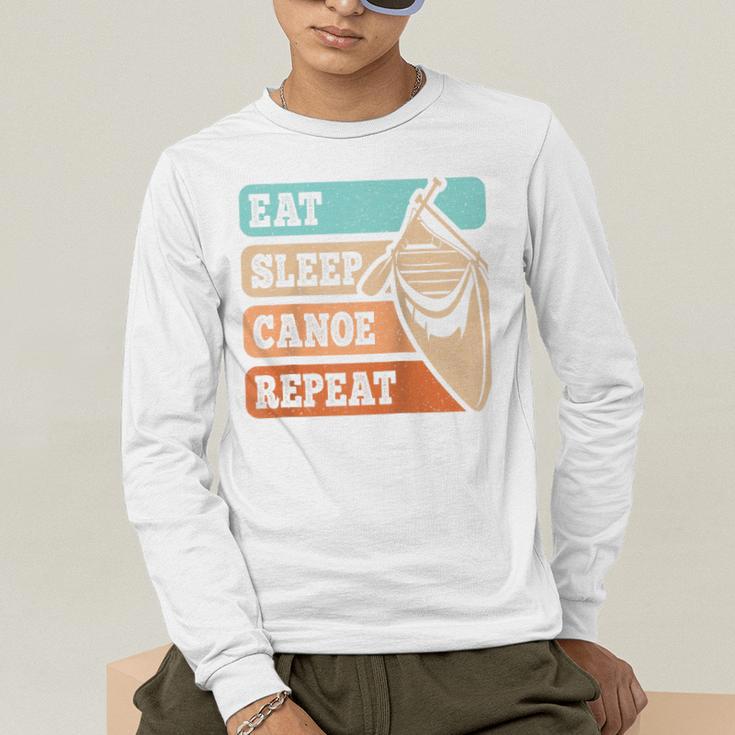 Eat Sleep Canoe Repeat Vintage Canoeing Canoeist Men Boys Raglan Baseball Tee Men's Long Sleeve T-Shirt Eat Sleep Canoe Repeat Vintage Canoeing Canoeist Men Boys Raglan Baseball Tee Men's Long Sleeve T-Shirt