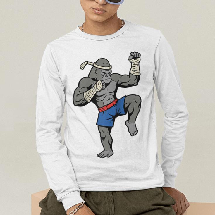 Gorilla Muay Thai Combat Sport Fighter Martial Arts 8 Limbs Raglan Baseball Tee Men's Long Sleeve T-Shirt Gorilla Muay Thai Combat Sport Fighter Martial Arts 8 Limbs Raglan Baseball Tee Men's Long Sleeve T-Shirt