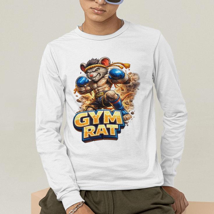 Gym Rat Kickboxing Nak Muay Thai Boxing Fighter Men's Long Sleeve T-Shirt