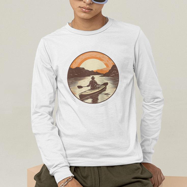 Kayak Kayaker Canoes-Boating Water-Paddle Canadier-Canoe Raglan Baseball Tee Men's Long Sleeve T-Shirt