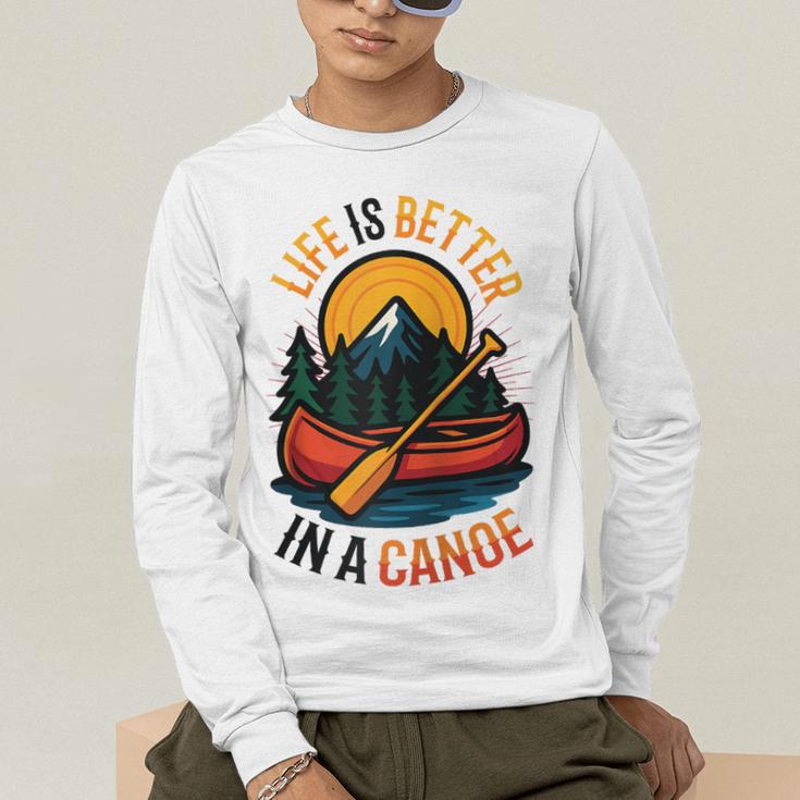 Life Is Better In A Canoe Canoeing Raglan Baseball Tee Men's Long Sleeve T-Shirt Life Is Better In A Canoe Canoeing Raglan Baseball Tee Men's Long Sleeve T-Shirt