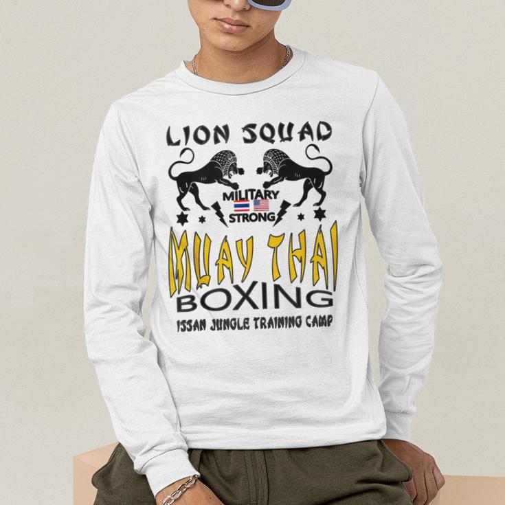 LION SQUAD THAILAND KICKBOXING MUAY THAI MMA TRAINING Men's Long Sleeve T-Shirt LION SQUAD THAILAND KICKBOXING MUAY THAI MMA TRAINING Men's Long Sleeve T-Shirt
